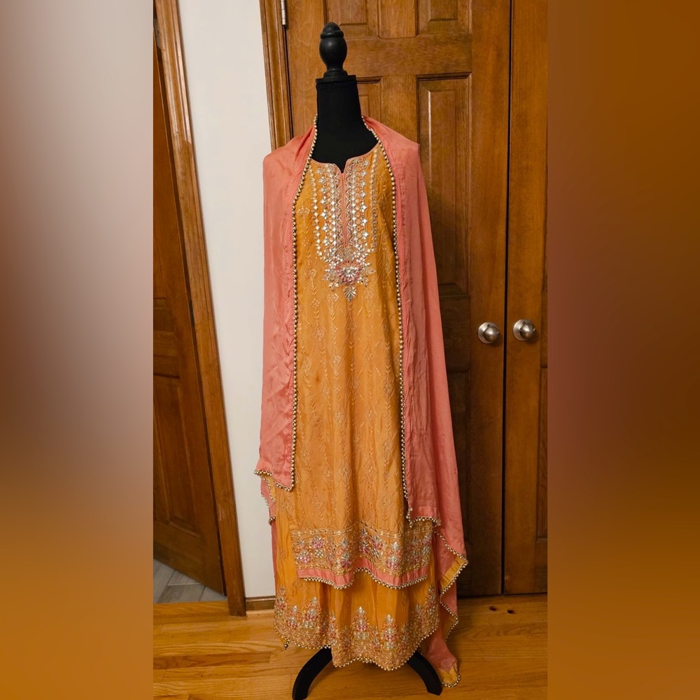 Beautiful embroidered sharara set